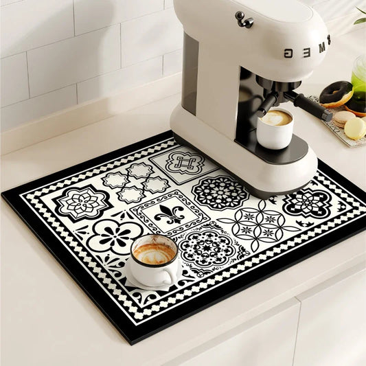 VIKAMA Vintage Bohemian Absorbent Dish Drying Mat