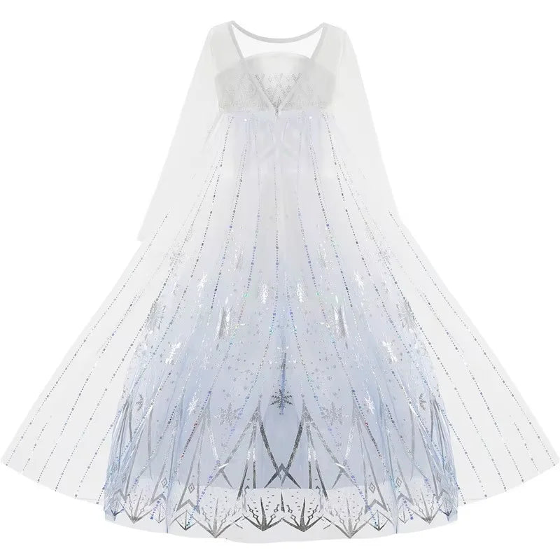 Disney Frozen Elsa White Lace Princess Dress For Girls