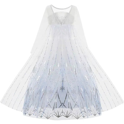 Disney Frozen Elsa White Lace Princess Dress For Girls