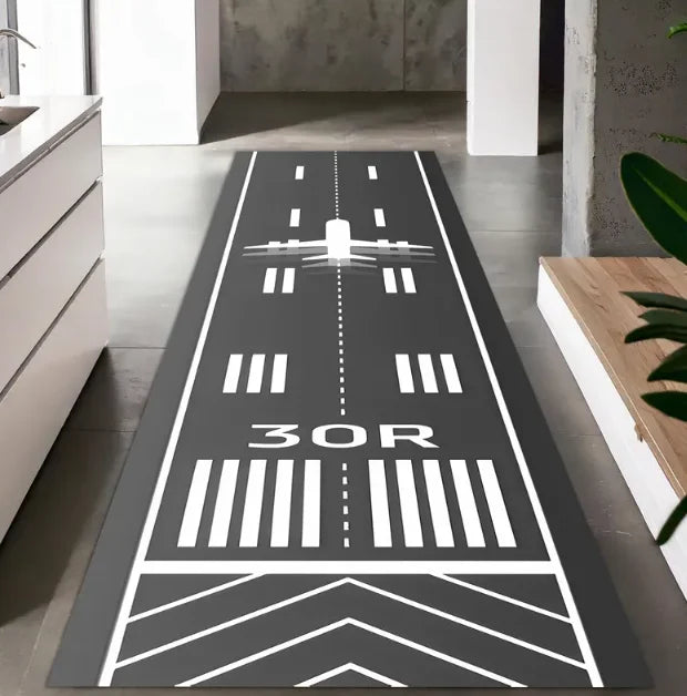 Airplane Runway 3D Runner Rug