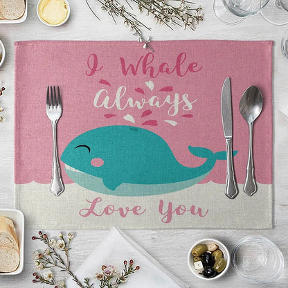 Cute Animal Cotton Linen Kids Placemat Set