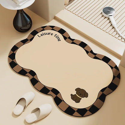 Cute cartoon quick-dry non-slip mat