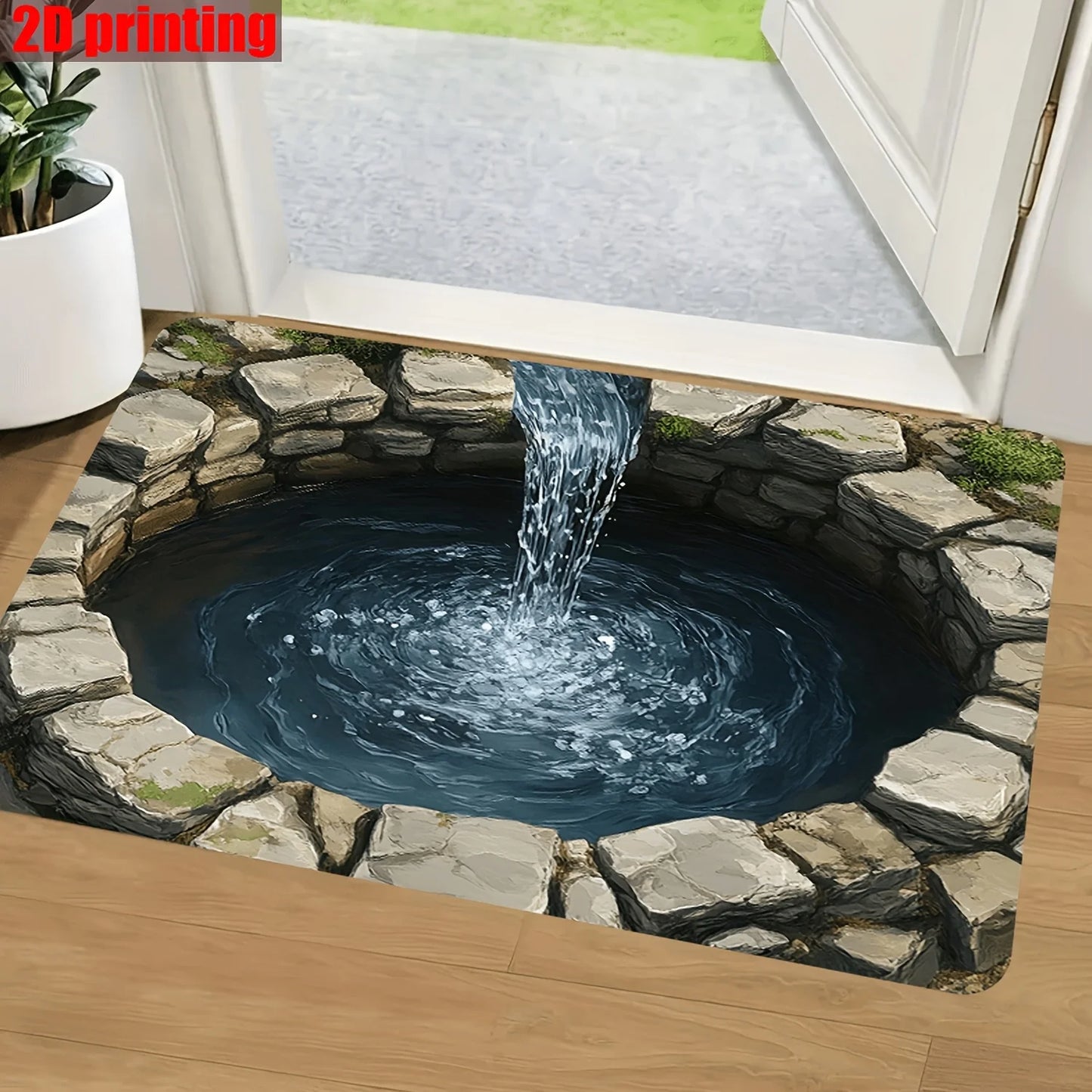 3D Fantasy Water Tower Non-Slip Door Mat