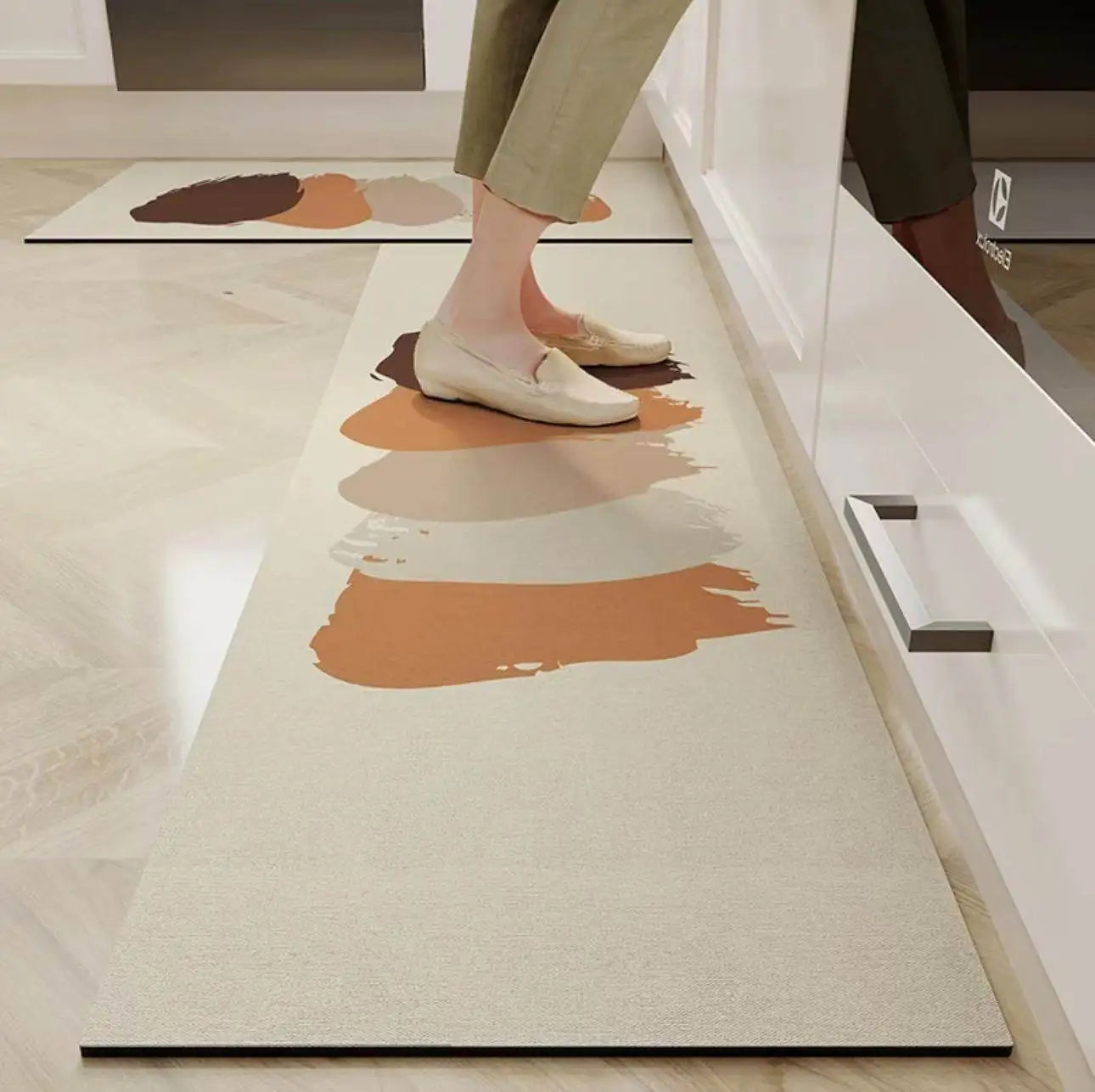 Cuttable non-slip absorbent kitchen mat
