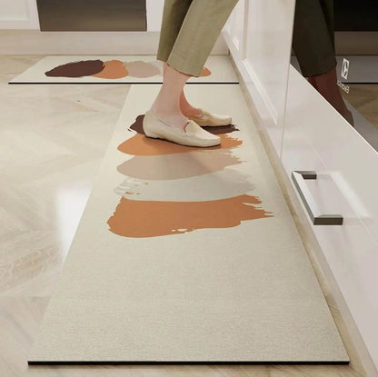Cuttable non-slip absorbent kitchen mat