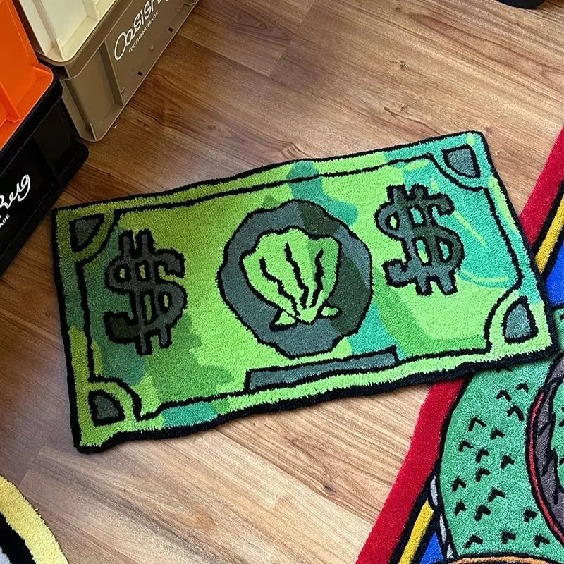VIKAMA Dollar Lettuce Rug Bedroom Entry Living Room Decorative Carpet Home Decor
