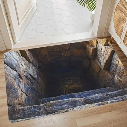 3D Optical Illusion Abyss Carpet Non-Slip Washable Door Mat Bathroom Bedroom Camping Yoga Floor Rug