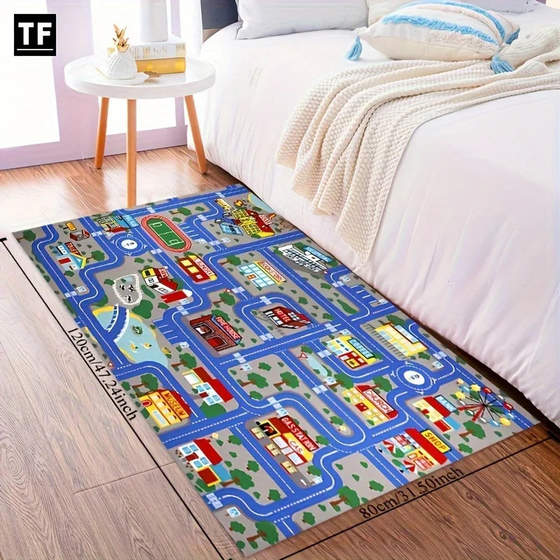 Car city playmat large cartoon rug