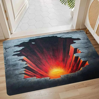 VIKAMA 3D Stone Cave Vortex Entrance Doormat