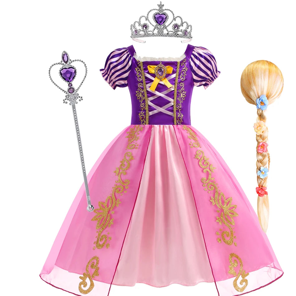 Rapunzel Tangled Princess Costume Dress For Girls