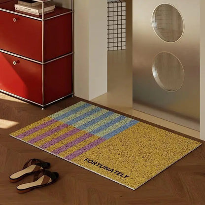 Hippie Club Silk Ring Entry Door Mat Non-Slip Dirt Scraper Memphis Style Floor Carpet