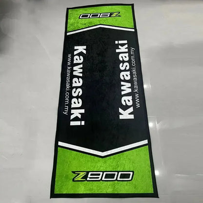 Kawasaki motorcycle anti-slip garage rug