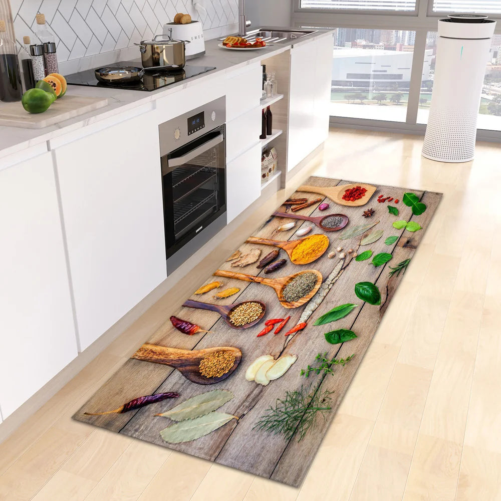VIKAMA Scandinavian Waterproof Rug Antibacterial Stain-Resistant Machine Washable Kitchen Carpet Modern Home Decor