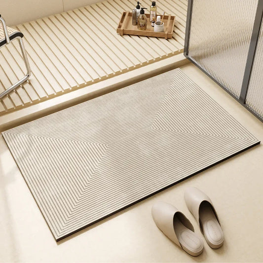 Modern Diatom Mud Bathroom Floor Mat Non-Slip Absorbent Toilet Door Entry Carpet