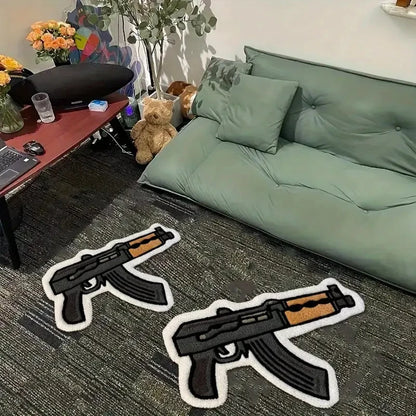 VIKAMA Creative Rifle Design Soft Washable Area Rug