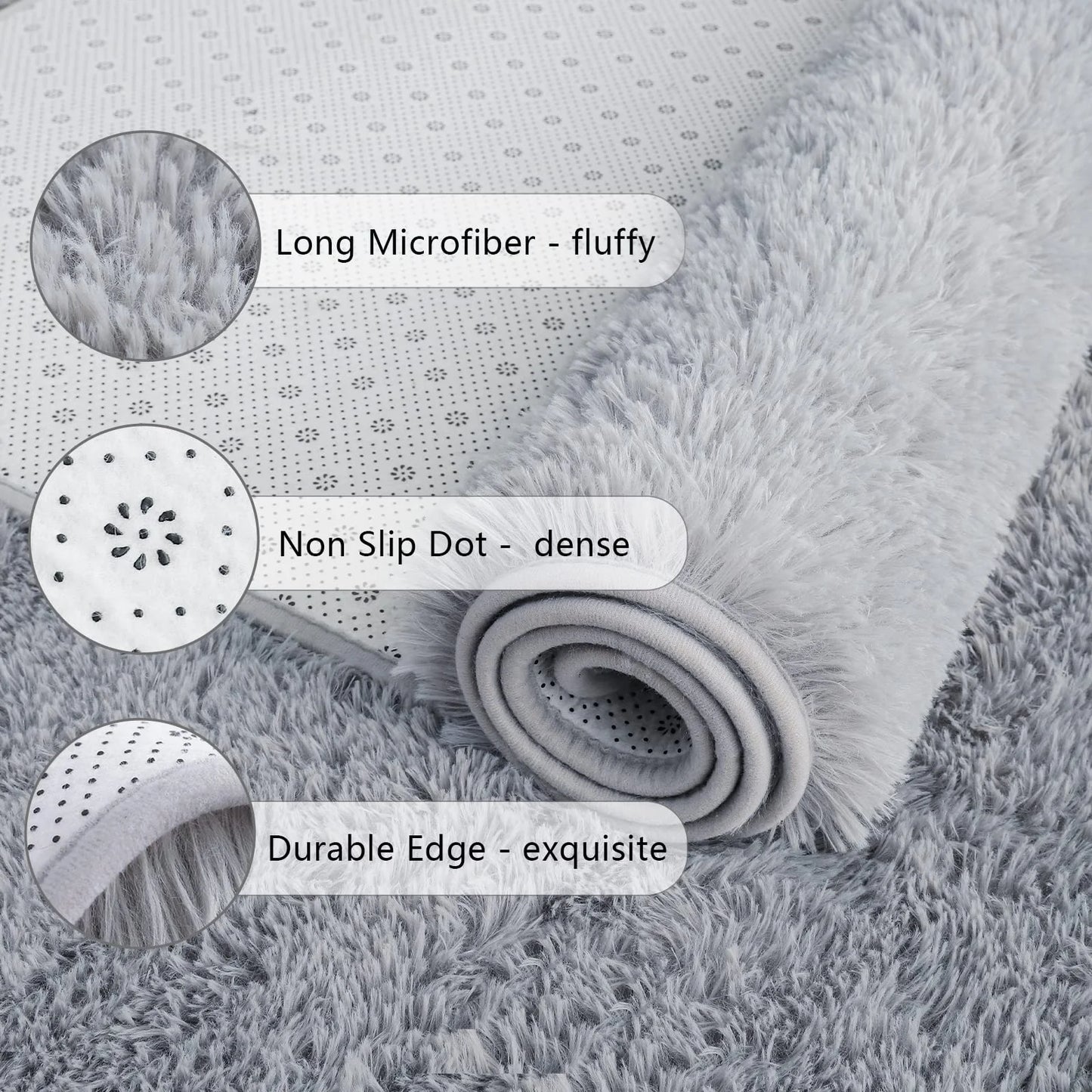 VIKAMA Soft Fluffy Running Area Rug