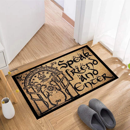 VIKAMA Middle Earth Lord of the Rings Printed Rug Non-Slip Entrance Doormat Hallway Fantasy Decorative Carpet