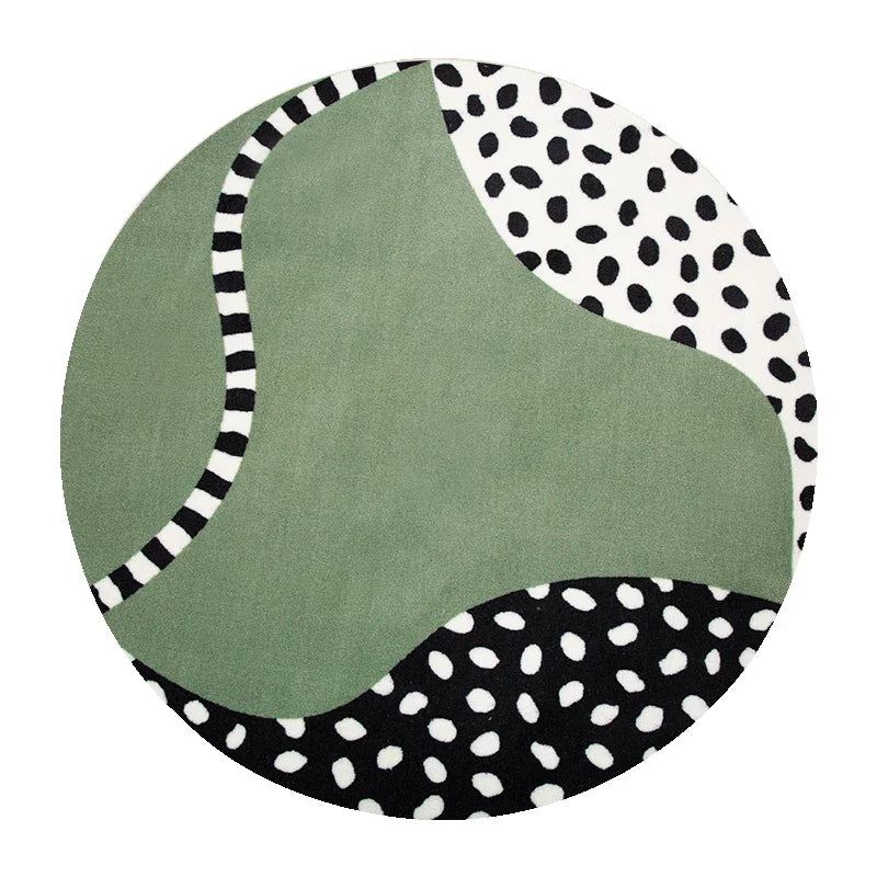Leopard Print Round Fluffy Non-Slip Area Rug