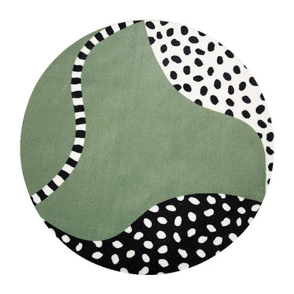 Leopard Print Round Fluffy Non-Slip Area Rug