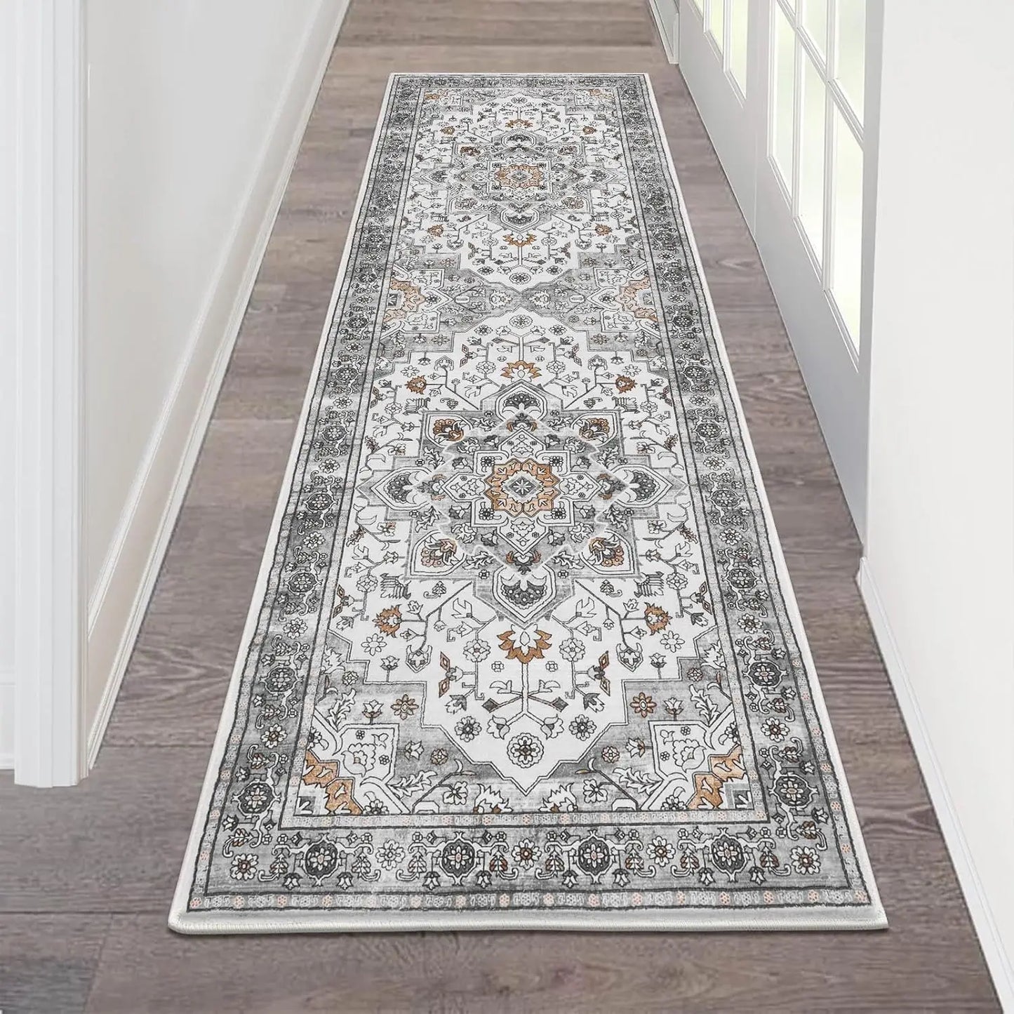 VIKAMA Bohemian American Retro Runner Carpet Non-Slip Living Room Corridor Floor Mat