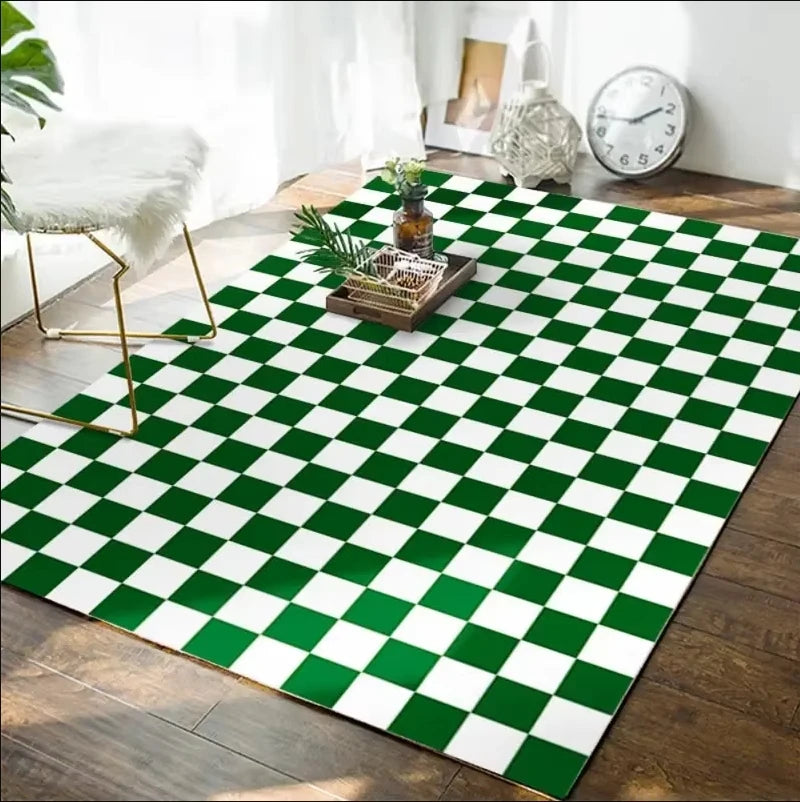VIKAMA Green Checkered Floor Mat
