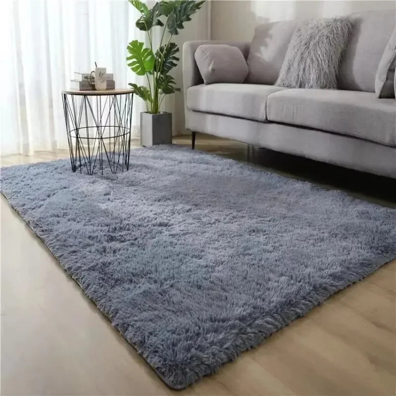 Gradient Silk Wool Rug Non-Slip Machine Washable Bedroom Living Room Kids Room Carpet Home Decor