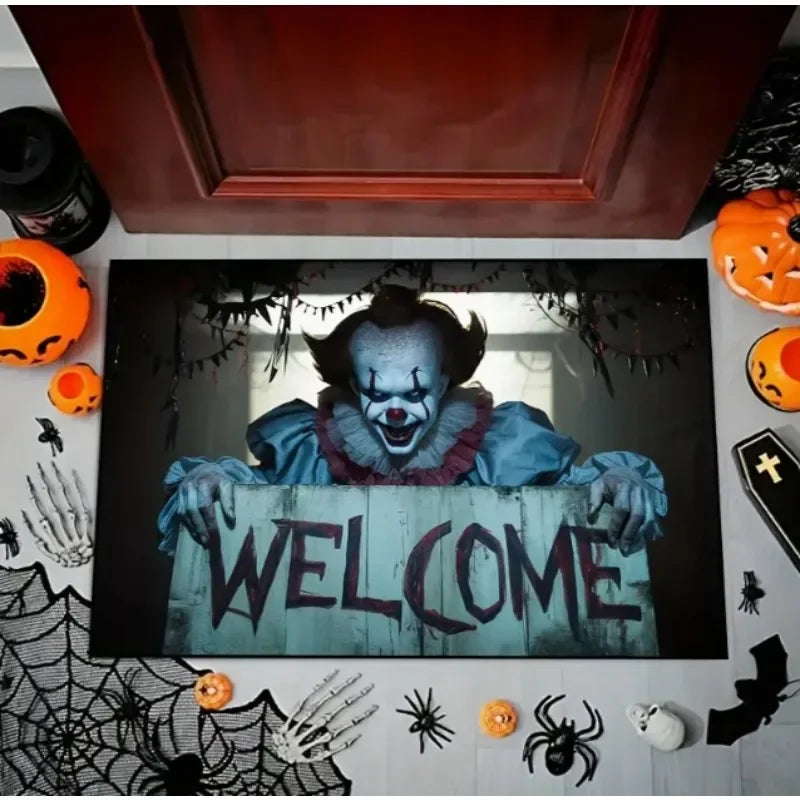 Halloween Joker Welcome Door Mat Entrance Living Room Bedroom Bathroom Kitchen Balcony Non-Slip Home Decoration Rug
