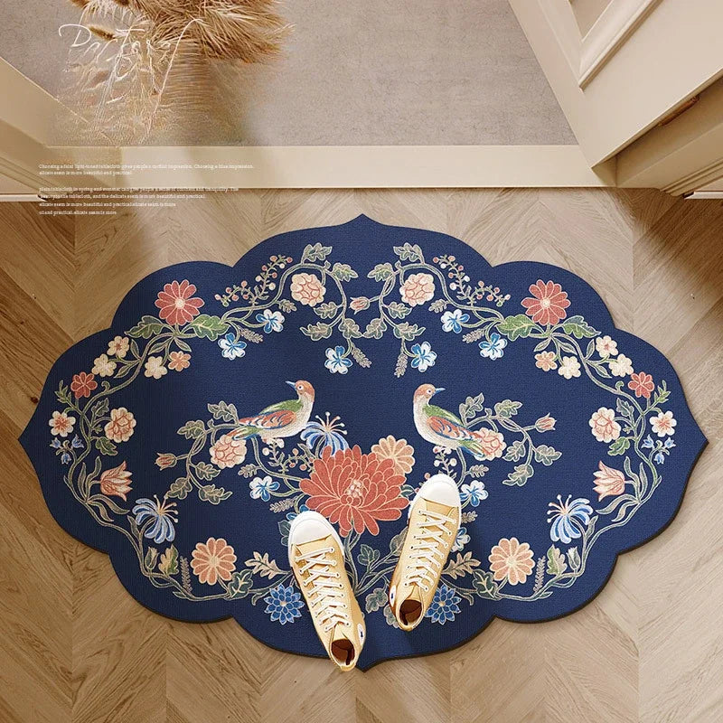 Rural style bathroom, diatomaceous earth floor mat, hygienic, absorbent, quick drying, wear-resistant, good care, anti slip