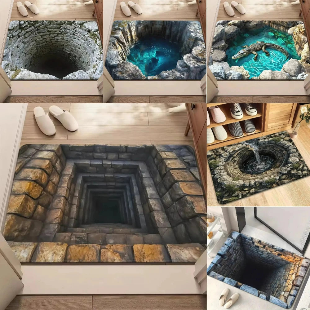 VIKAMA 3D Illusion Deep Pit Welcome Mat