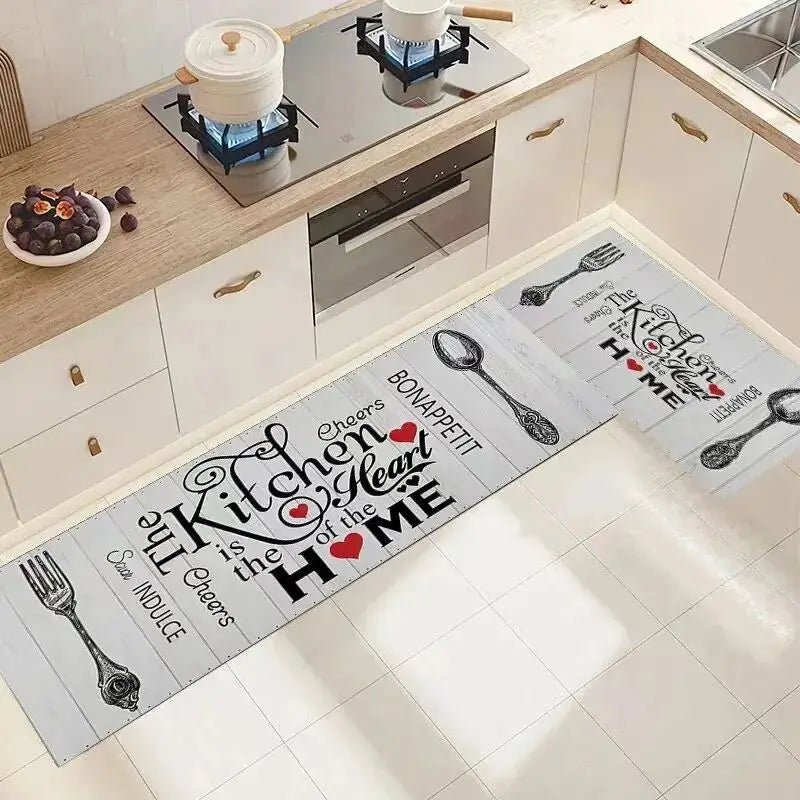 VIKAMA Crystal Velvet Kitchen Mat Absorbent Non-Slip Entrance Door Floor Rug Home Decor