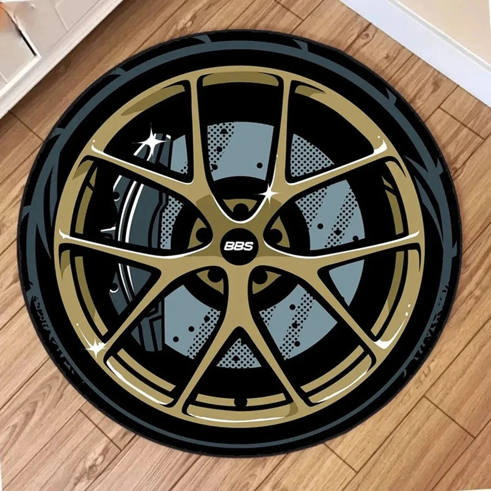 Fashion Contour Print Round Non-Slip Area Rug