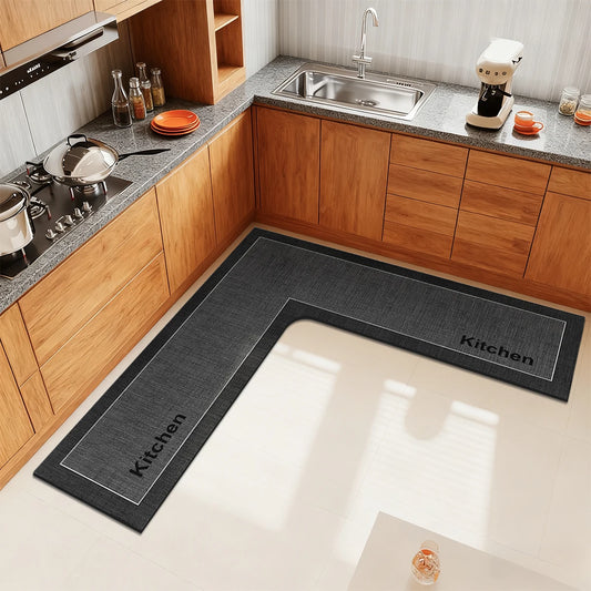 L-Shaped Diatomaceous Non-Slip Kitchen Mat