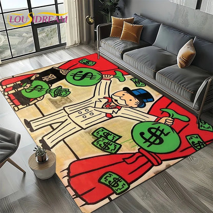 3D Monopoly Dollar Game Area Rug