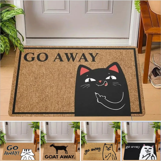 Funny “Go Away” Cat Non-Slip Doormat