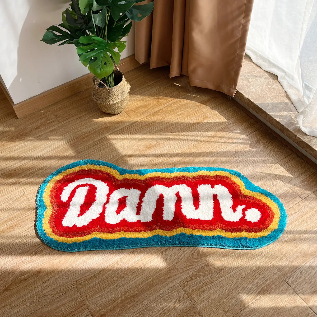 Rainbow Letter Tufted Fluffy Area Rug