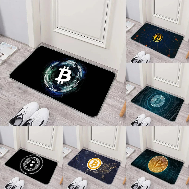 VIKAMA Bitcoin Crypto Currency Non-Slip Doormat