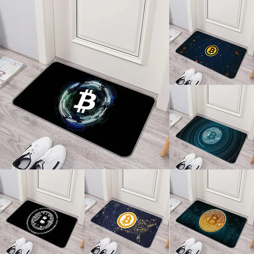 VIKAMA Bitcoin Crypto Currency Non-Slip Doormat