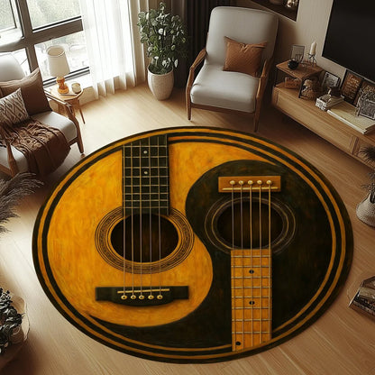 VIKAMA Round Guitar Non-Slip Area Rug