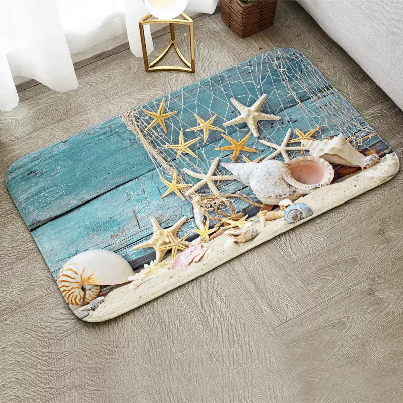 VIKAMA Coastal Ocean Life Non-Slip Doormat