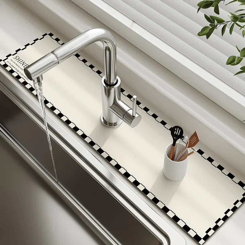 VIKAMA Diatomaceous Earth Absorbent Faucet Drain Mat