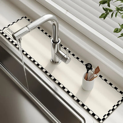 VIKAMA Diatomaceous Earth Absorbent Faucet Drain Mat