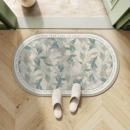 Light Luxury European Floral Bathroom Absorbent Diatom Mud Non-slip Floor Mat Door Mat