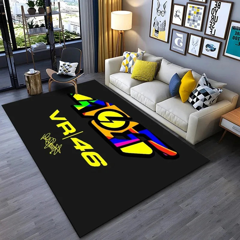 The Doctor Cartoon Yellow Racing Theme Carpet Mat Number 46 Living Room Bedroom Rug Home Decoration