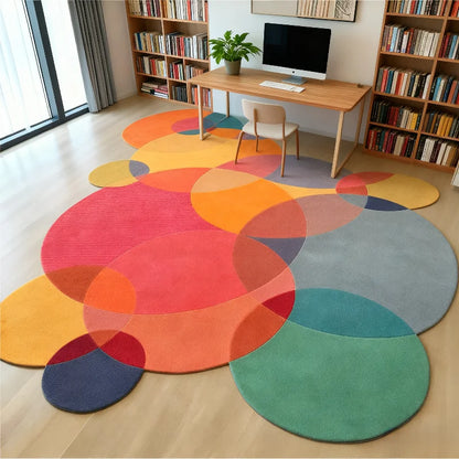Luxury Dopamine Colorful Irregular Plush Area Rug