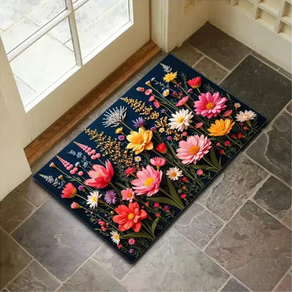 VIKAMA 3D Floral Non-Slip Entrance Mat