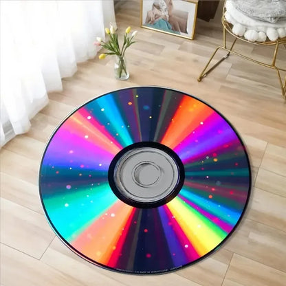 VIKAMA Retro Vinyl Record Music Lover Area Rug