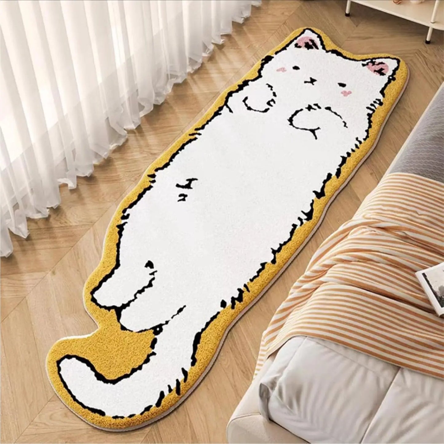 VIKAMA Cartoon Cat Pattern Non-Slip Area Rug