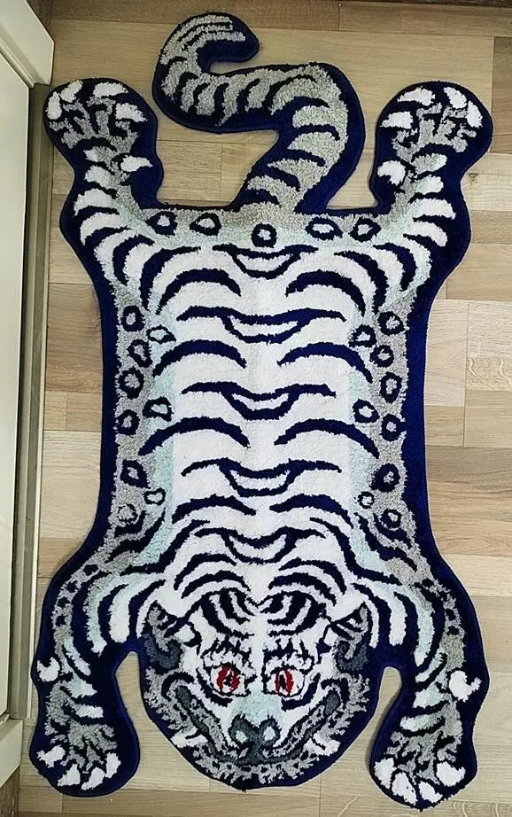 VIKAMA Bionic Tiger Decorative Rug - Unique Shaped Floor Mats for Living Room and Bedroom Decoration