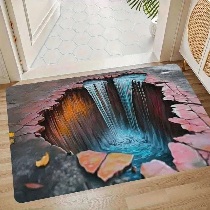 VIKAMA 3D Stone Cave Vortex Entrance Doormat