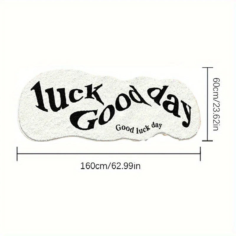 VIKAMA Green Lucky Carpet Soft Non-Slip Bedside Floor Mat Doormat Bedroom Rug Home Decor
